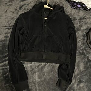 Black Brandy Melville Cropped Hoodie